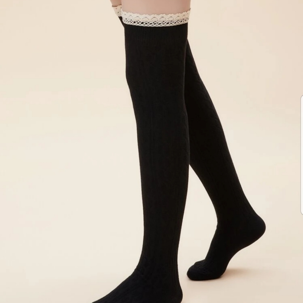 XLacexxTrim Thigh High Socks - Picture 3 of 3